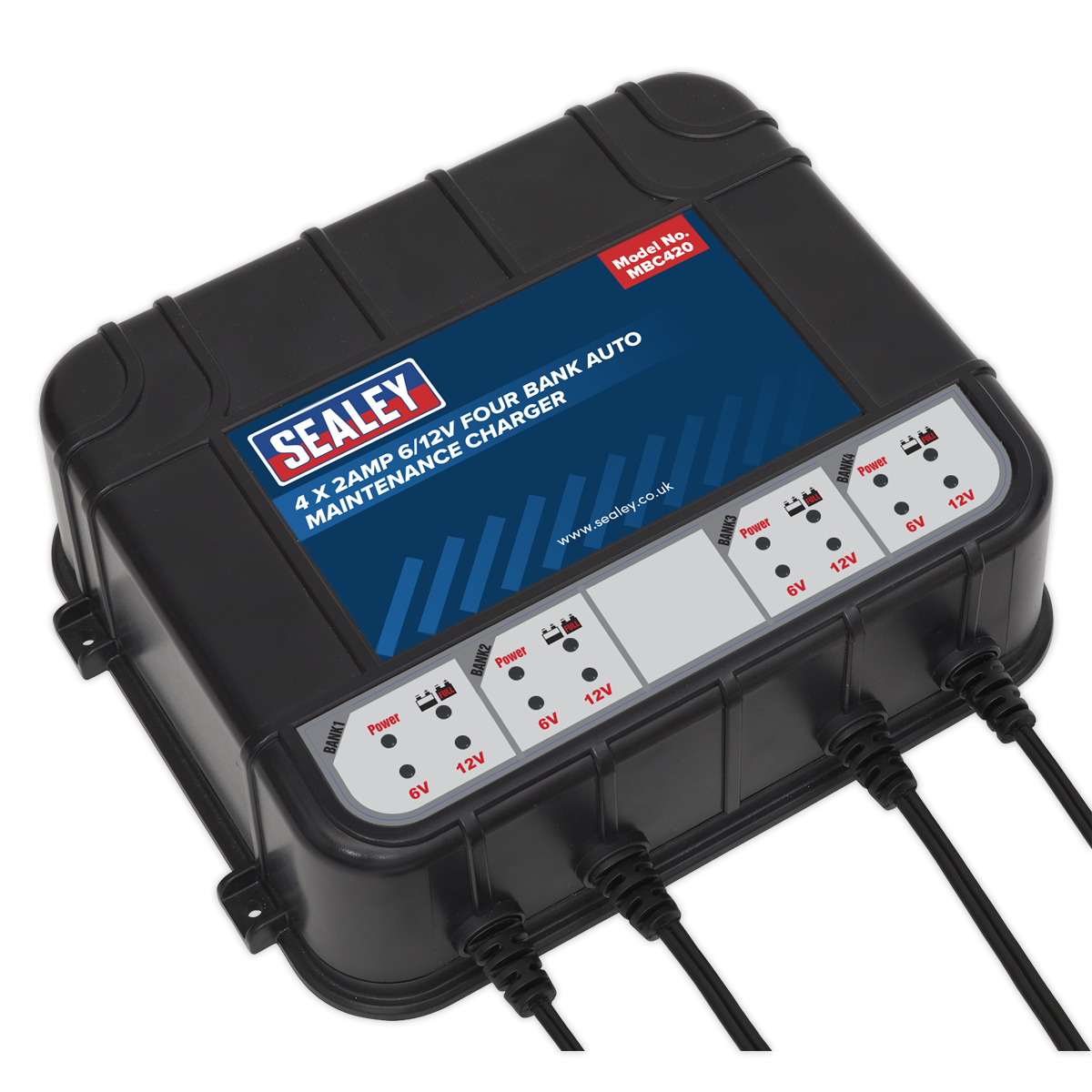 Sealey MBC420 6/12V 4 Bank Auto Maintenance Charger 8A (4 x 2A)