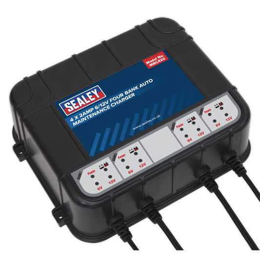 Sealey MBC420 6/12V 4 Bank Auto Maintenance Charger 8A (4 x 2A)