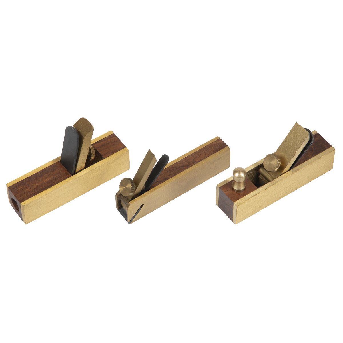 Sealey MBP03 Mini Brass Plane Set 3pc
