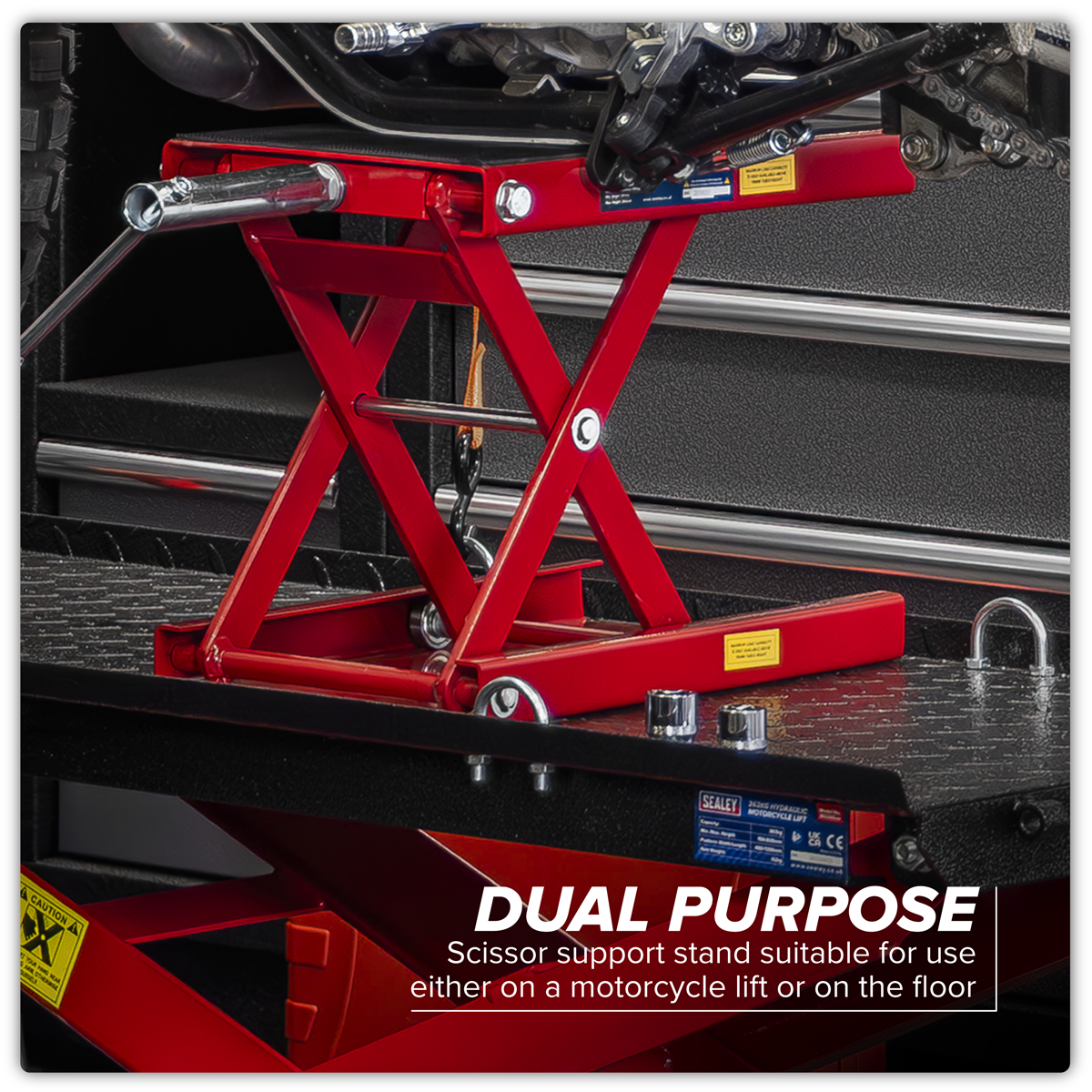 Sealey MC5908 Motorcycle Scissor Stand 450kg Capacity