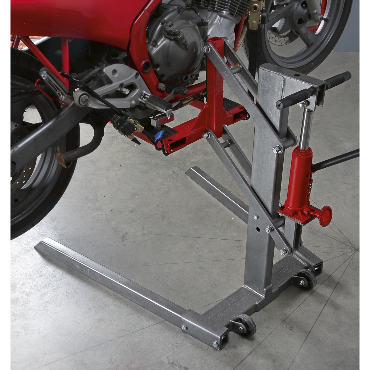 Sealey MCL500 Single Post Hydraulic Portable Motorcycle Lift 450kg Capacity