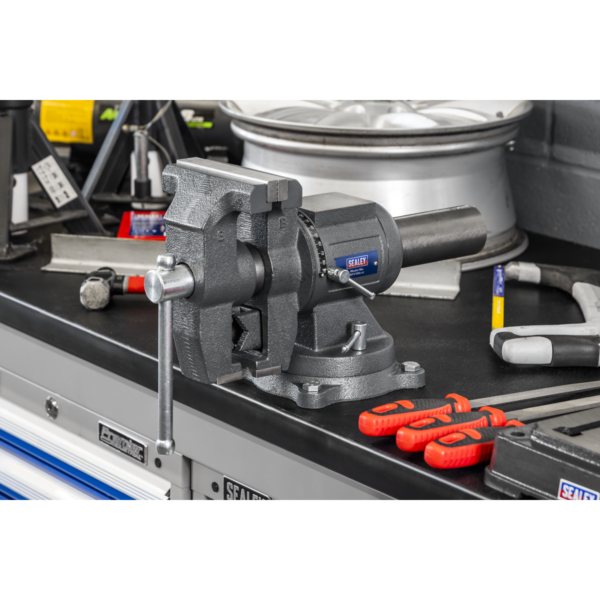 Sealey MFV150 Multifunction Cast Iron Vice with Swivel Base 150mm