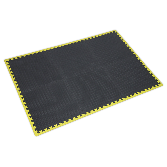 Sealey MIC1218Y3 Interlocking EVA Foam Workshop Mat Set with Hi-Vis Edges 1240 x 1825mm