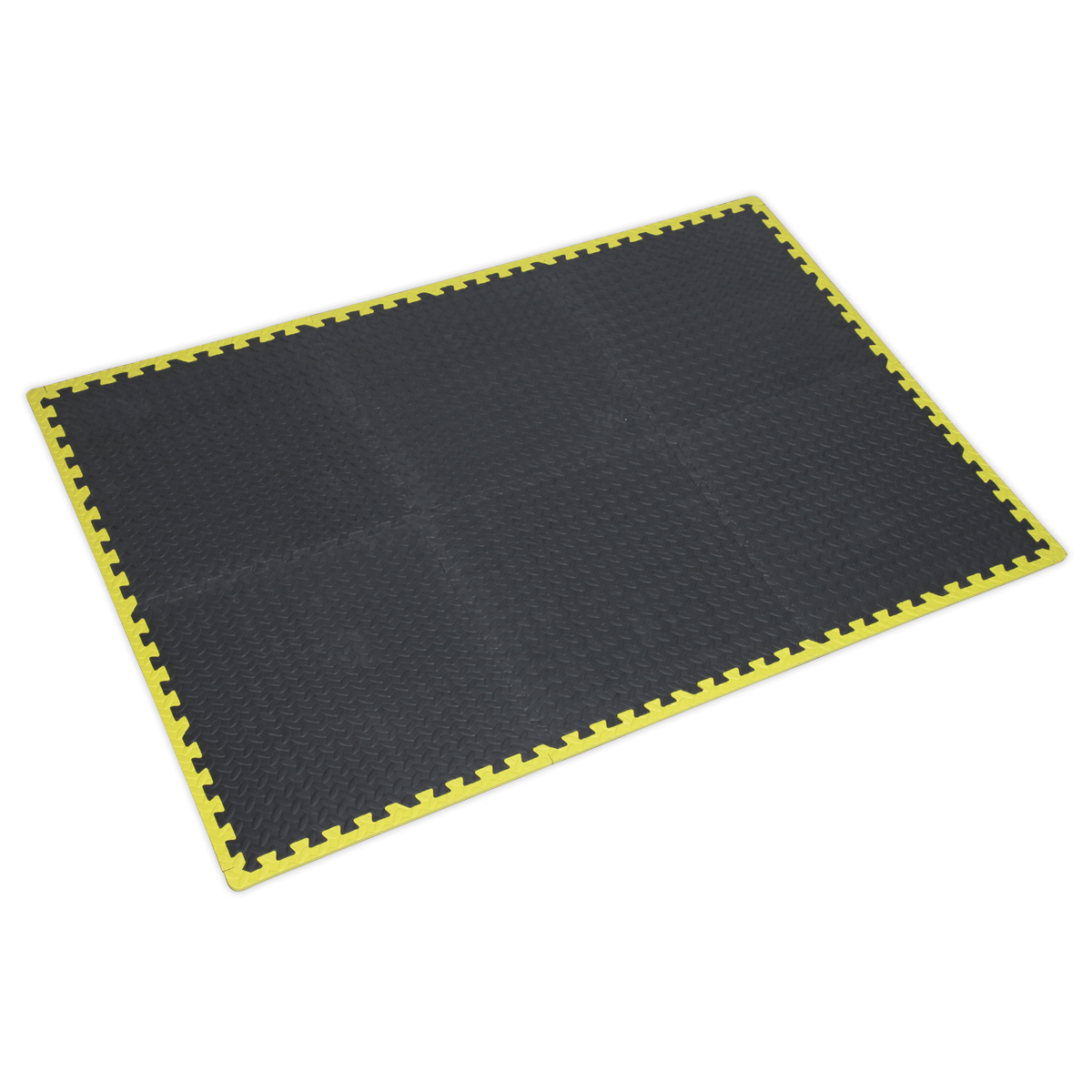 Sealey MIC1218Y3 Interlocking EVA Foam Workshop Mat Set with Hi-Vis Edges 1240 x 1825mm