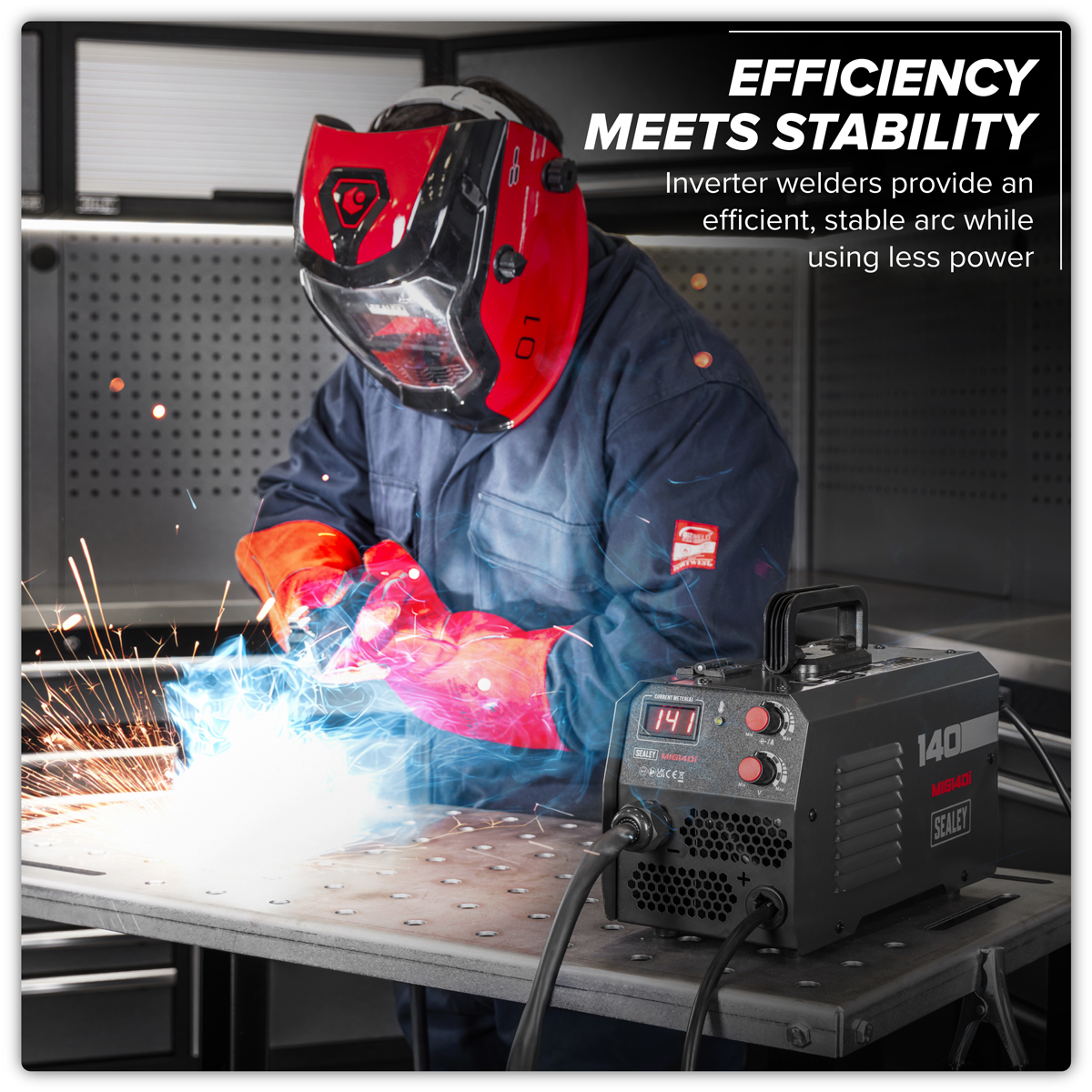 Sealey MIG140i Flux Cored Gasless MIG Inverter Welder 140A