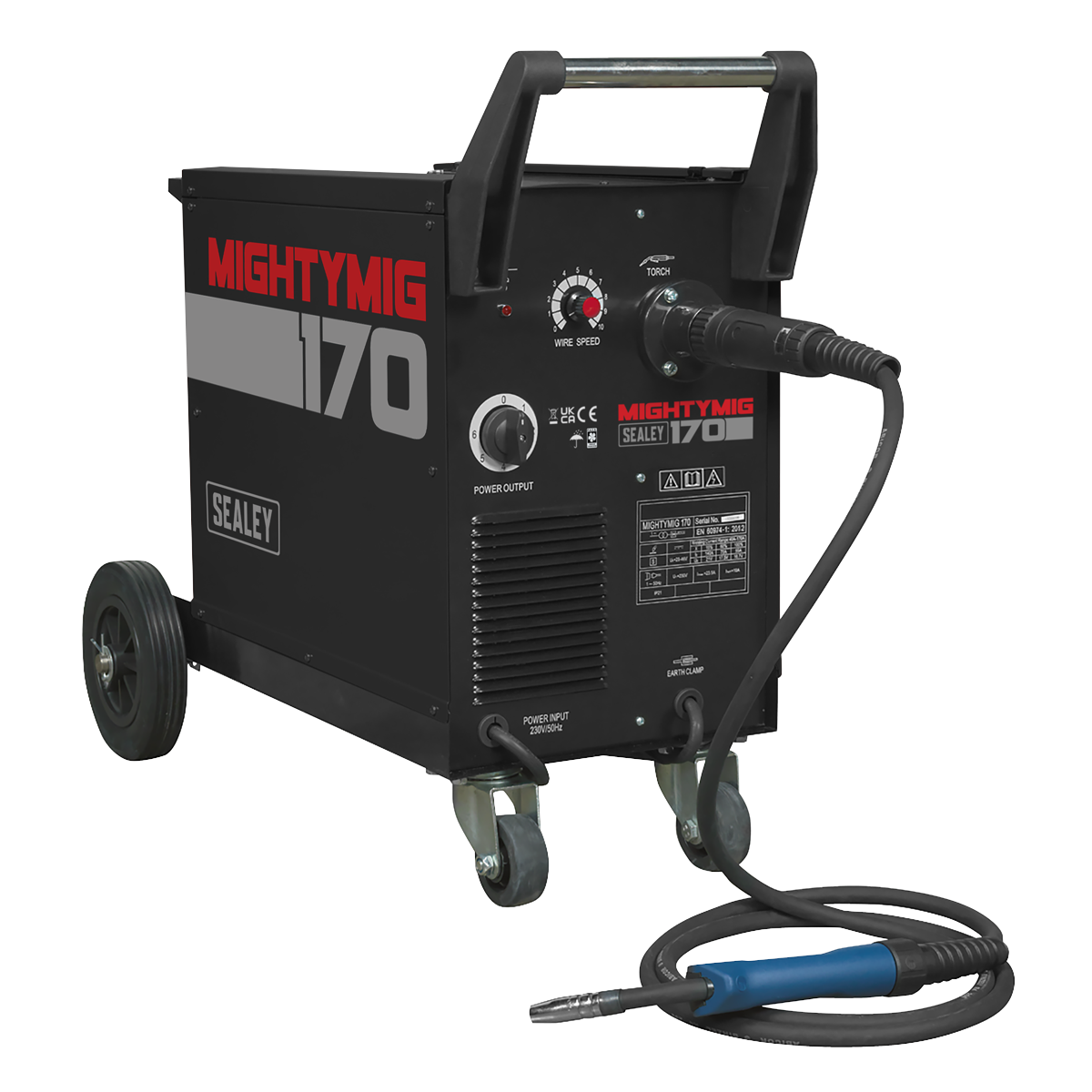 Sealey MIGHTYMIG170 Professional Gas/Gasless MIG Welder with Euro Torch 170A