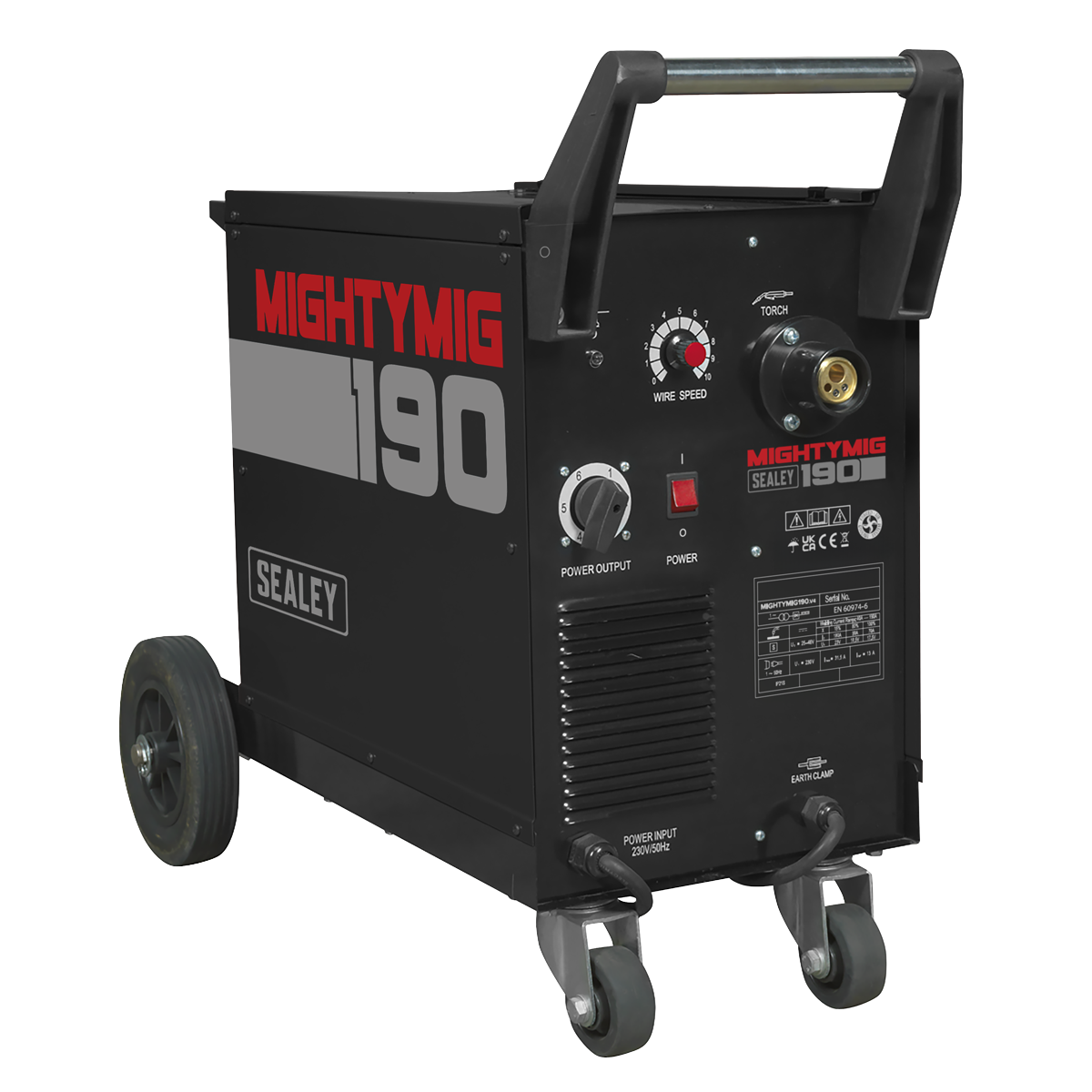 Sealey MIGHTYMIG190 Professional Gas/Gasless MIG Welder with Euro Torch 190A
