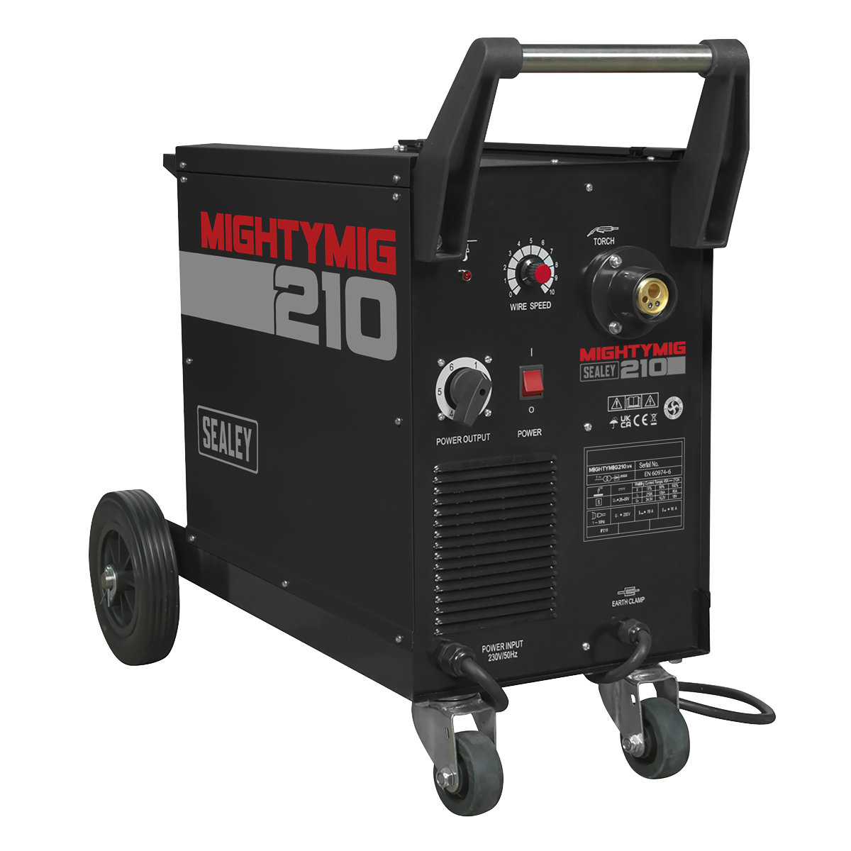 Sealey MIGHTYMIG210 Professional Gas/Gasless MIG Welder with Euro Torch 210A