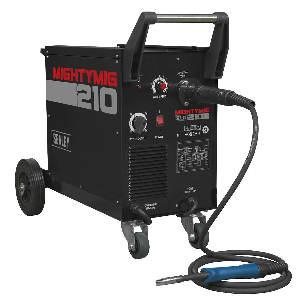 Sealey MIGHTYMIG210 Professional Gas/Gasless MIG Welder with Euro Torch 210A
