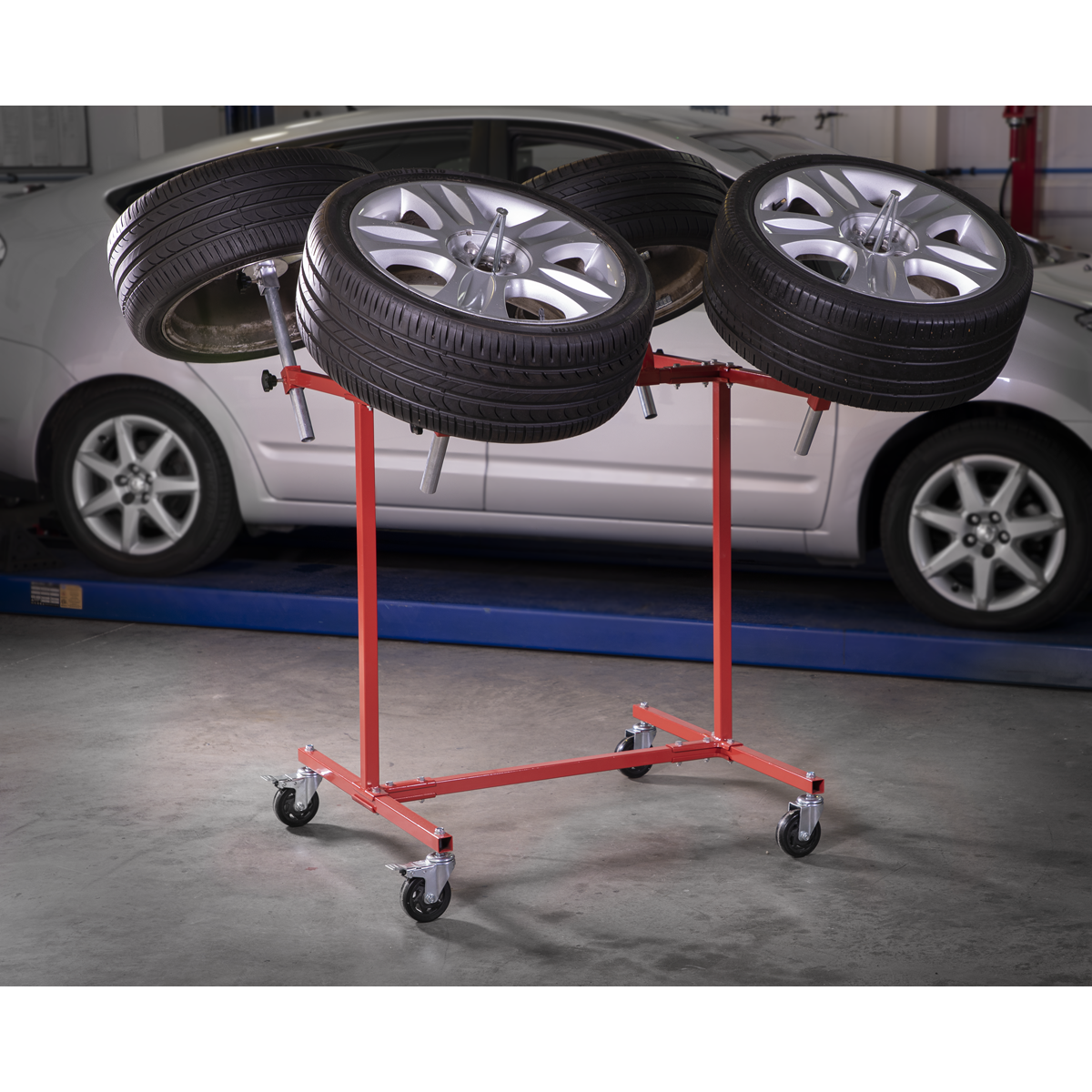 Sealey MK71 Heavy-Duty Alloy Wheel Painting/Repair Stand 4 Wheel Capacity