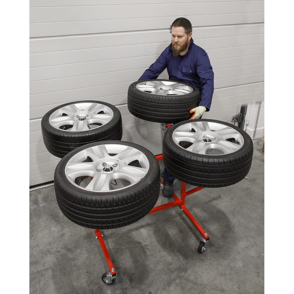 Sealey MK74 Alloy Wheel Repair/Painting Stand 4 Wheel Capacity