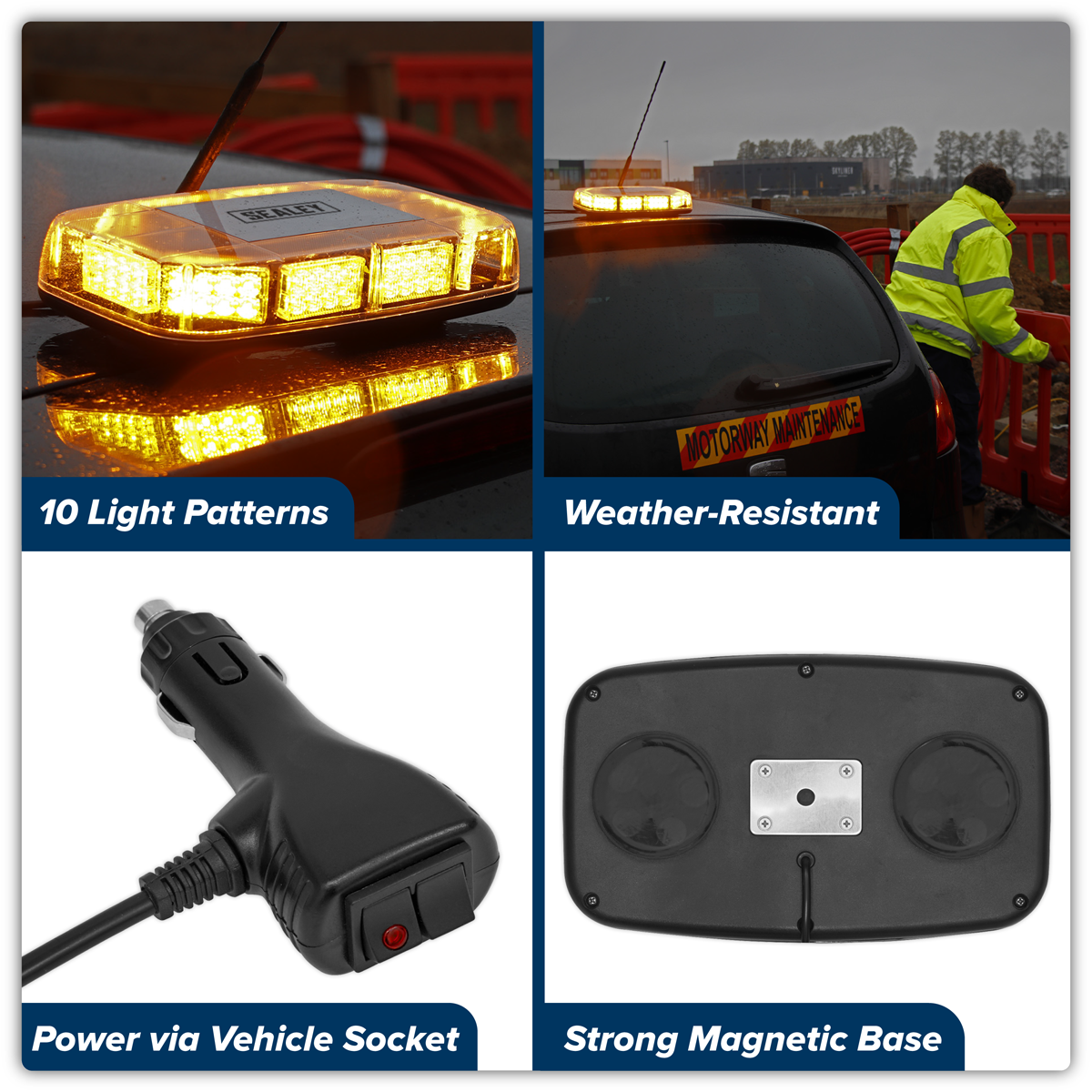Sealey MLB80MB Mini Light Bar with Magnetic Base 50W SMD LED 12/24V