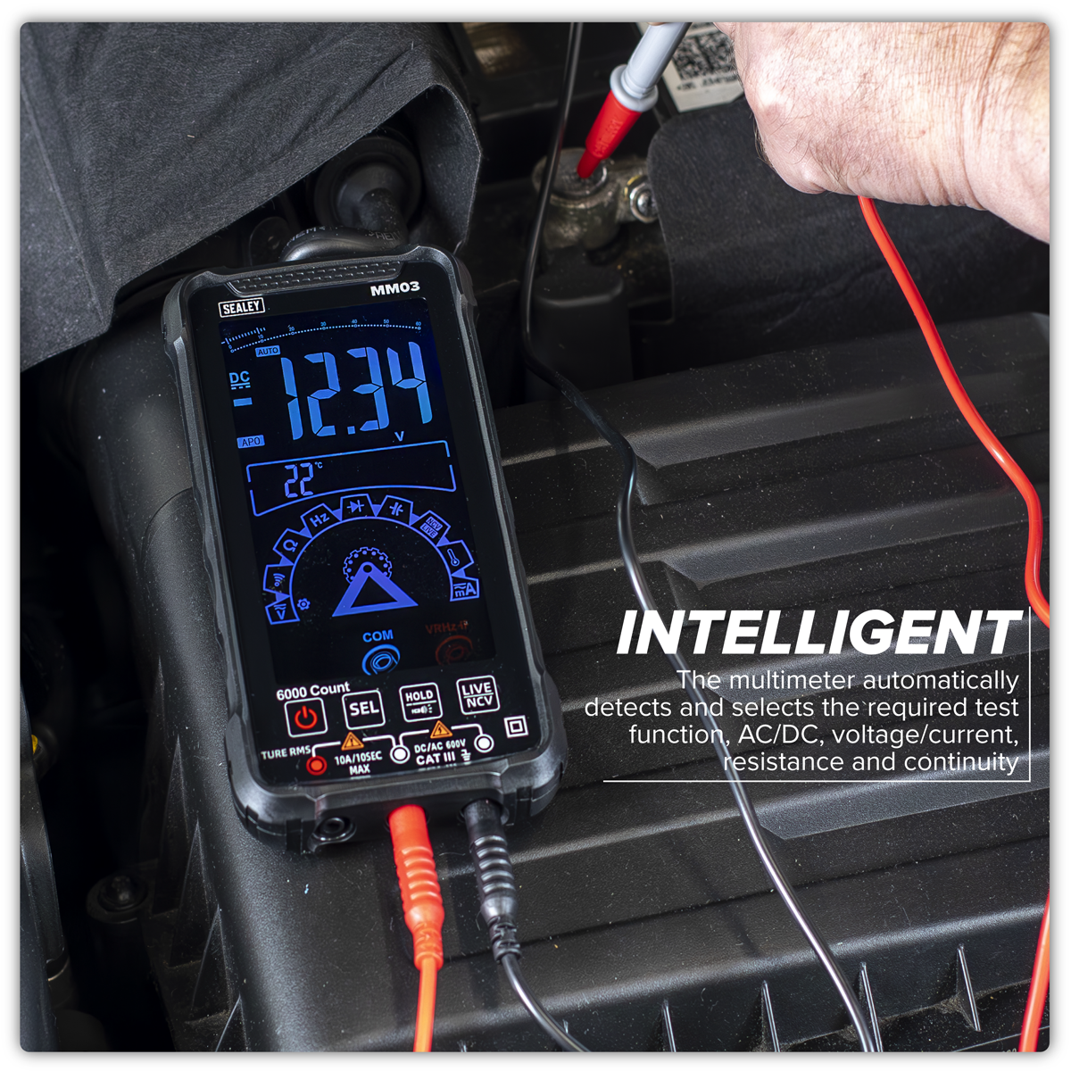 Sealey MM03 Touchscreen Rechargeable Auto-Ranging Digital Smart Multimeter 10-Function