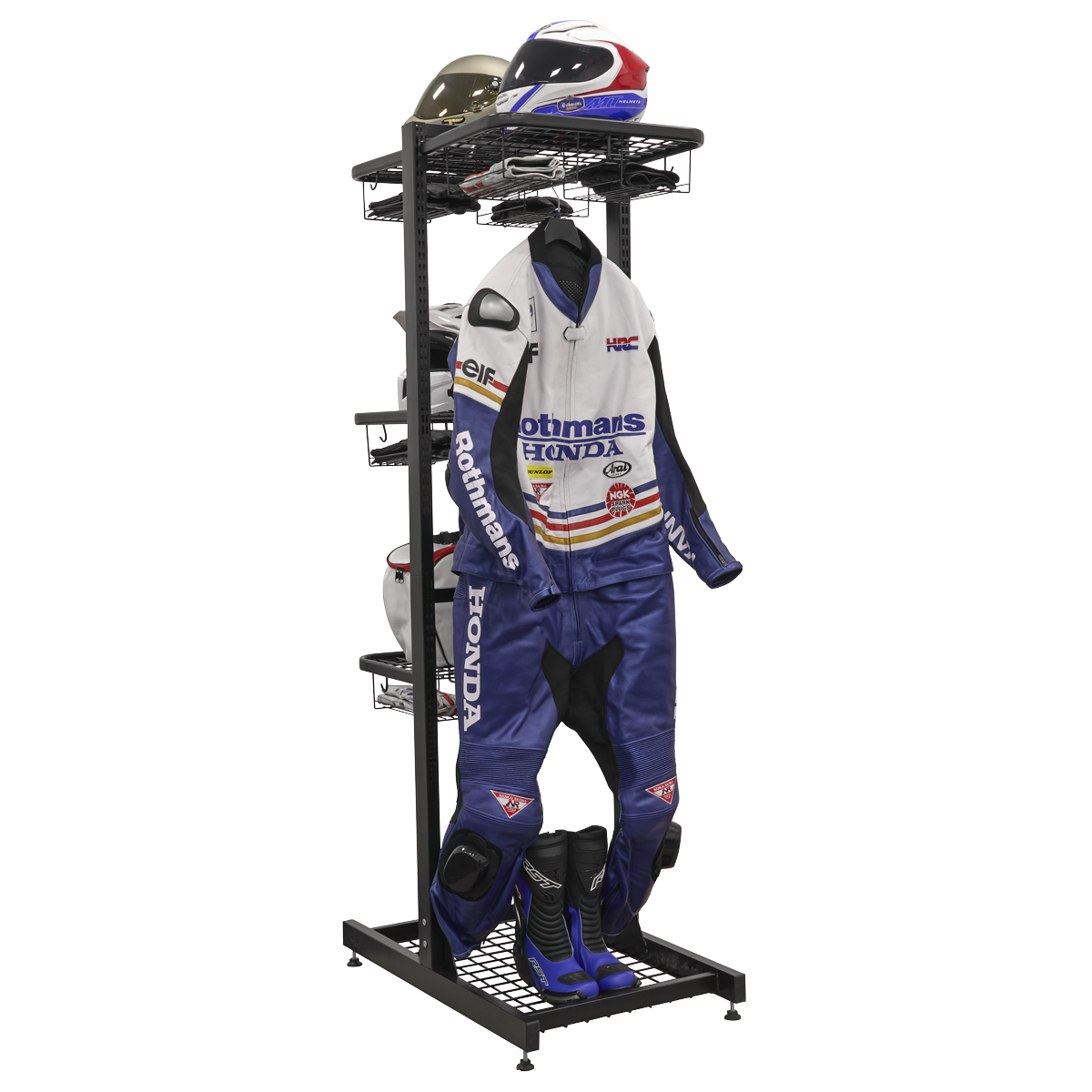 Sealey MS081FS2 Freestanding Motorcycle Helmet & Gear Storage