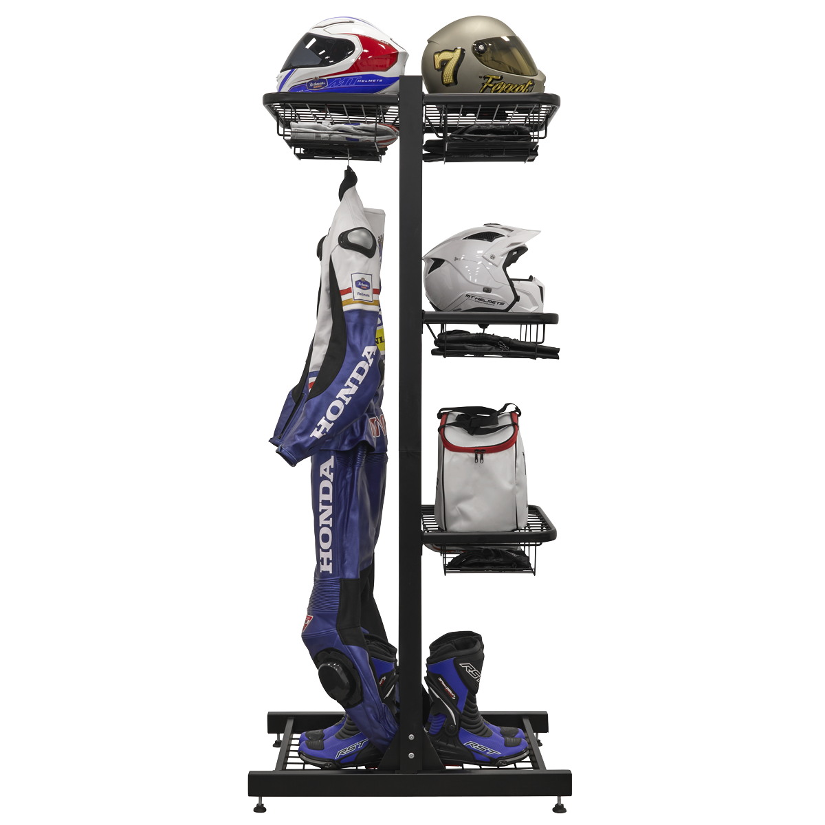 Sealey MS081FS2 Freestanding Motorcycle Helmet & Gear Storage