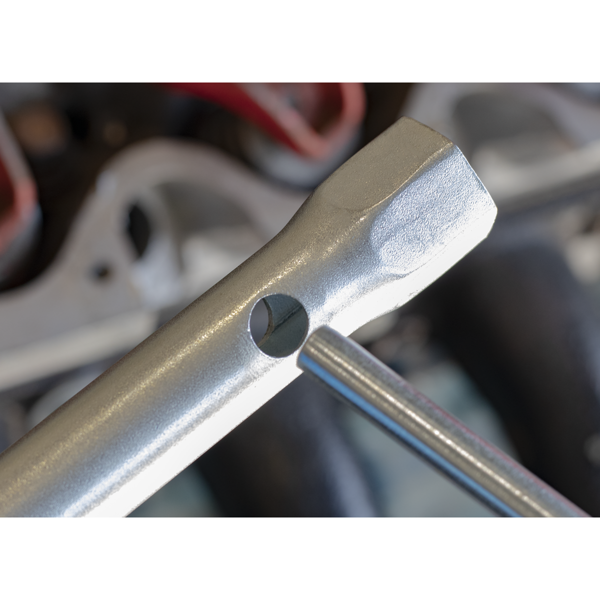 Sealey MS157 Long Reach Double End Spark Plug Box Spanner with L-Bar 16/18mm