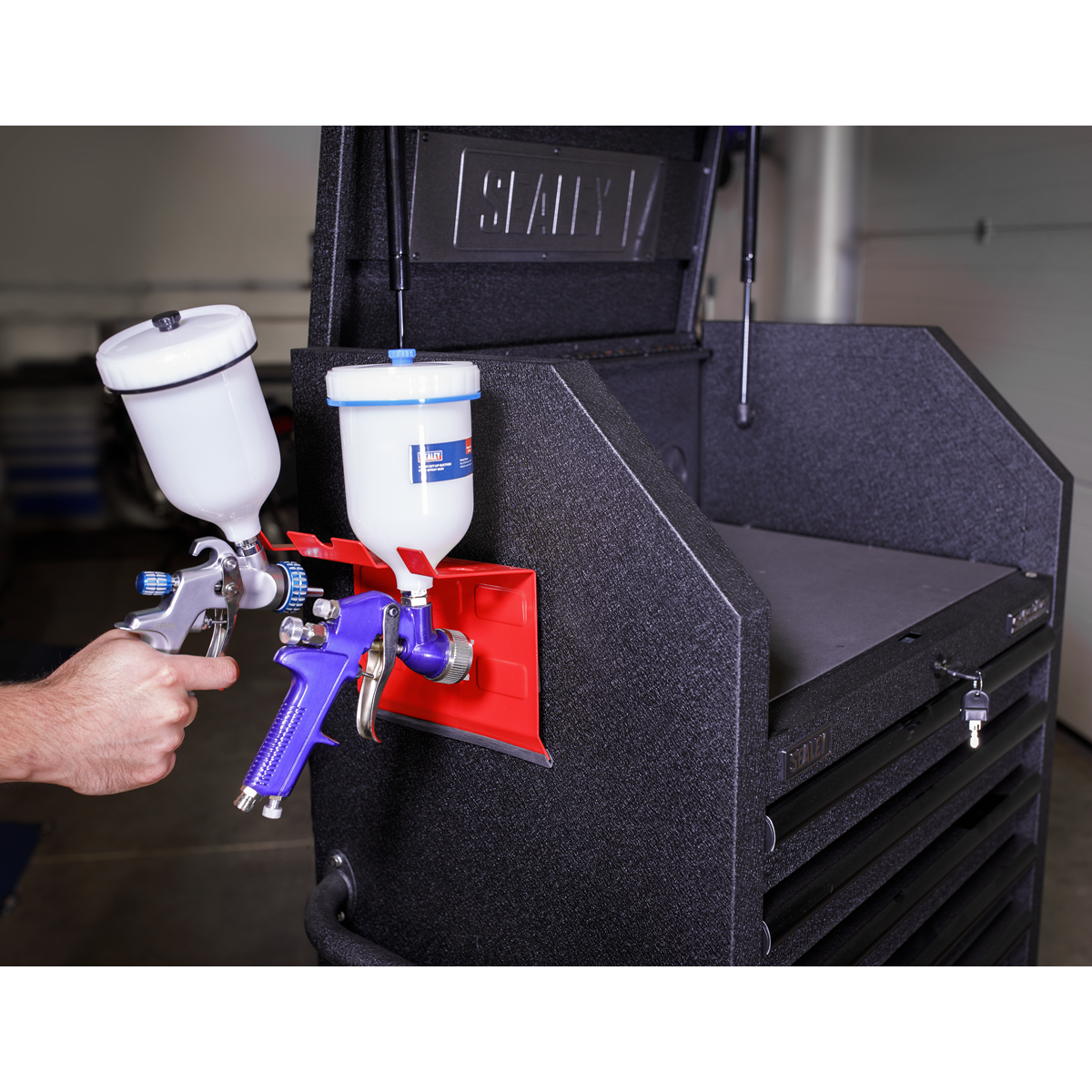 Sealey MSH03 Magnetic Spray Gun Holder 2 Gun Capacity
