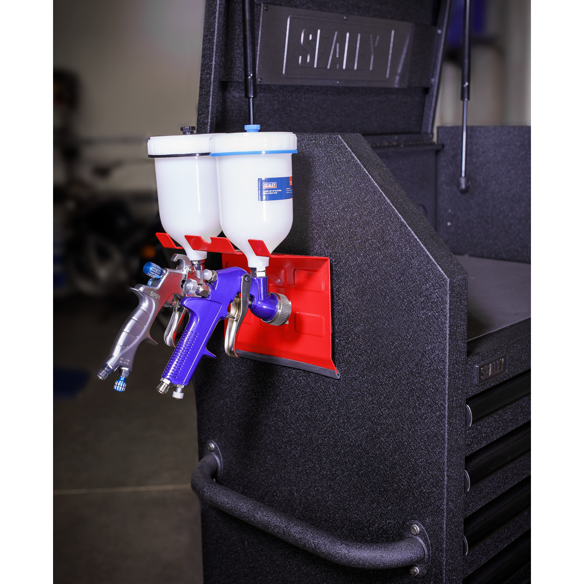 Sealey MSH03 Magnetic Spray Gun Holder 2 Gun Capacity