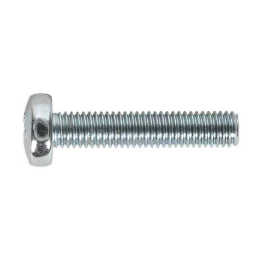 Sealey MSP525 Zinc Plated Pan Head Pozi Machine Screw M5 x 25mm, DIN 7985Z - Pack of 50