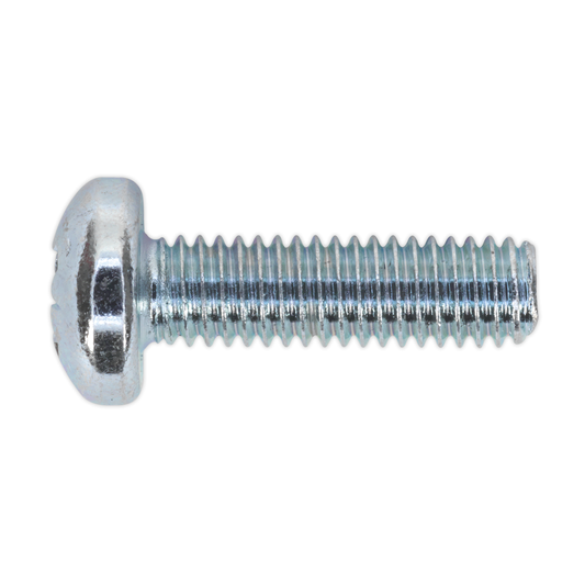 Sealey MSP620 Zinc Plated Pan Head Pozi Machine Screw M6 x 20mm, DIN 7985Z - Pack of 50