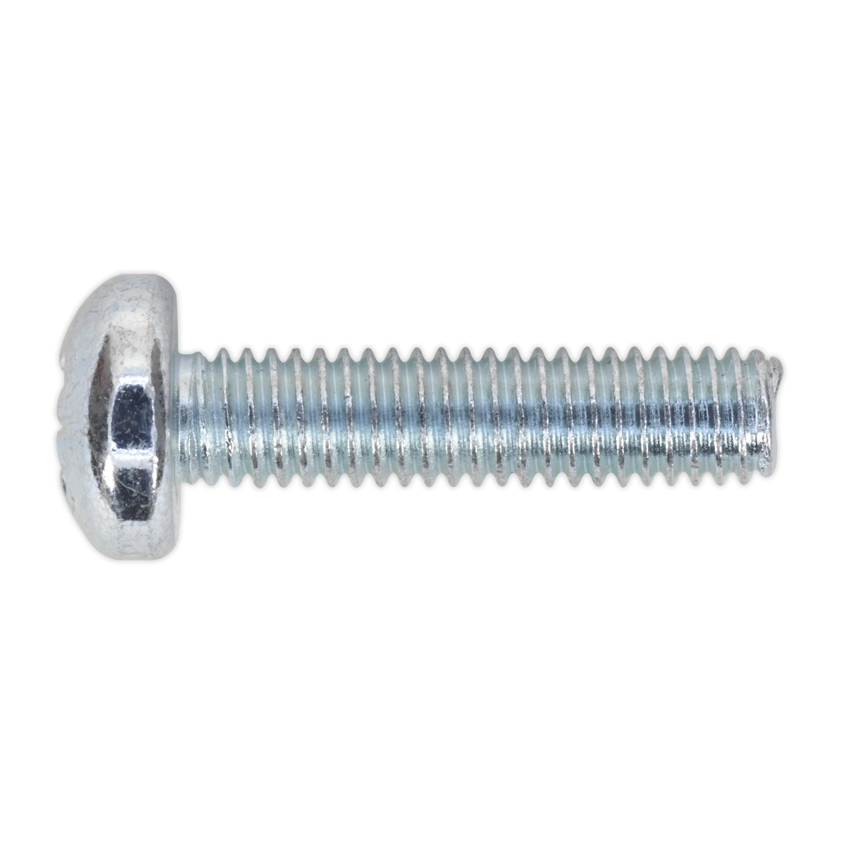 Sealey MSP625 Zinc Plated Pan Head Pozi Machine Screw M6 x 25mm, DIN 7985Z - Pack of 50