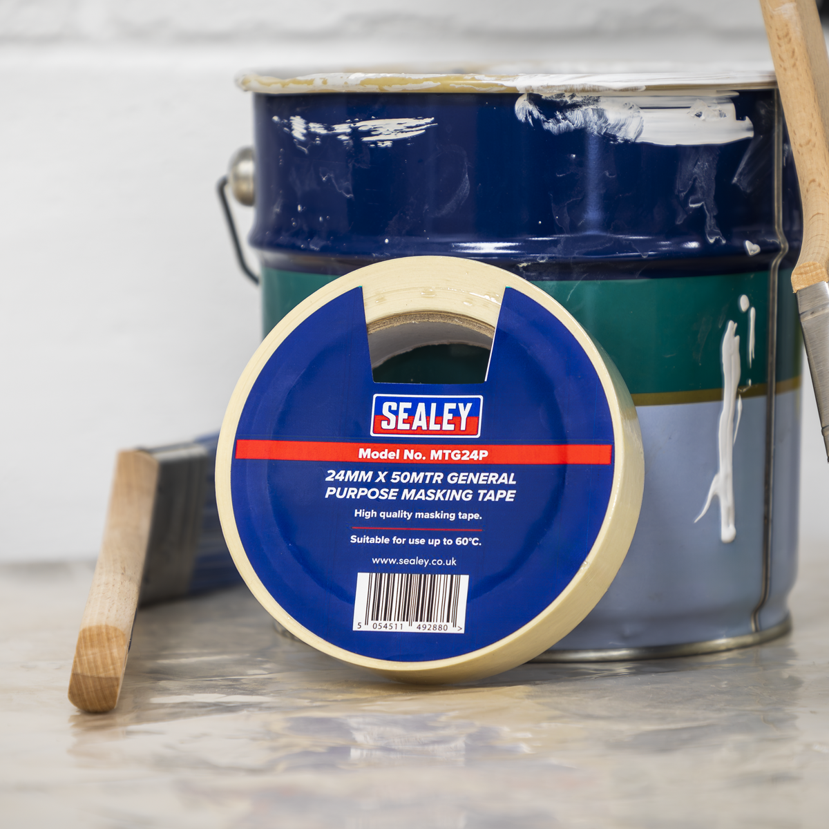 Sealey MTG24P General-Purpose Masking Tape 24mm x 50m 60°C
