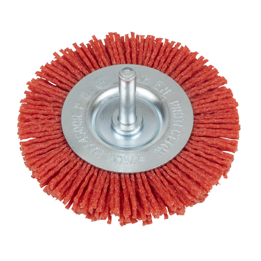 Sealey NFBC75 75mm Nylon Filament Circular Brush with 6mm Shaft