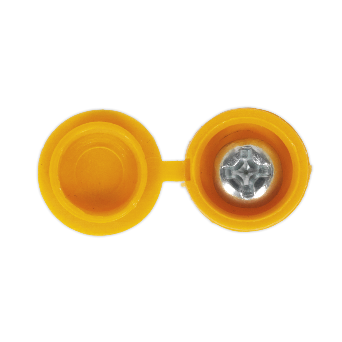 Sealey NPY50 Numberplate Screw with Flip Cap 4.2 x 19mm, Yellow - Pack of 50