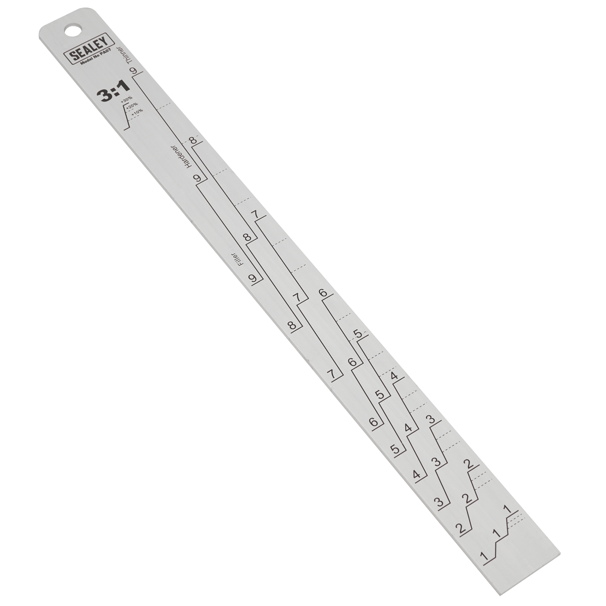 Sealey PA07 Aluminium Paint Measuring Stick 1:1/3:1