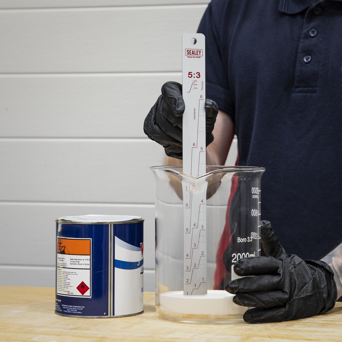 Sealey PA08 Aluminium Paint Measuring Stick 5:1/5:3