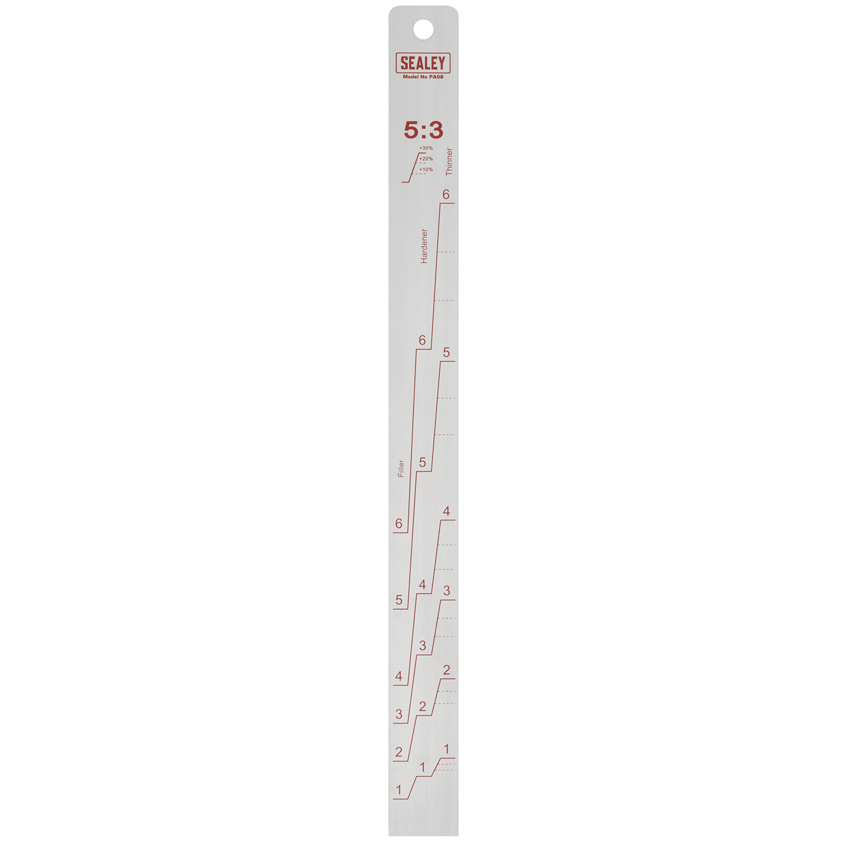 Sealey PA08 Aluminium Paint Measuring Stick 5:1/5:3