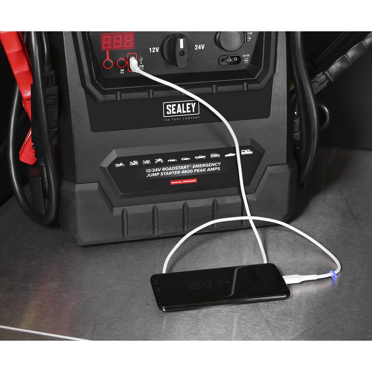 Sealey PBI4424GS 12/24V RoadStart® Emergency Jump Starter 4600 Peak Amps