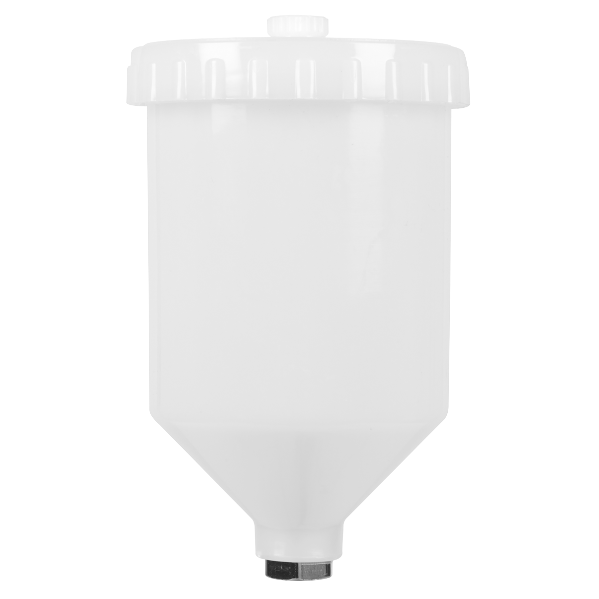 Sealey PC01 Paint Spray Gun Pot with Brass Fitting 600ml - White