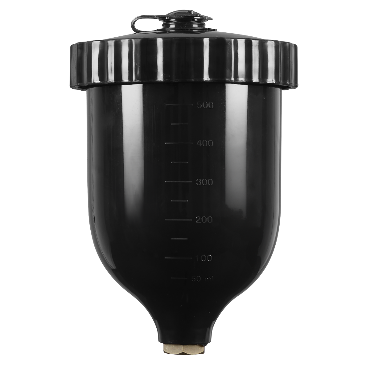Sealey PC02 UV Paint Spray Gun Pot with Brass Fitting 600ml - Black