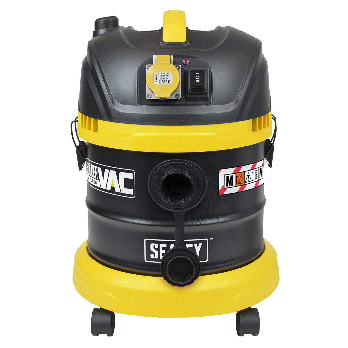 Sealey PC150BV110V BuilderVac® Wet & Dry Vacuum Cleaner 15L Stainless Steel Drum M Class Filtration 110V