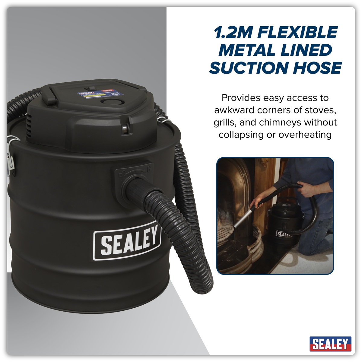 Sealey PC200A 20L 3-in-1 Ash Vacuum Cleaner 1200W/230V