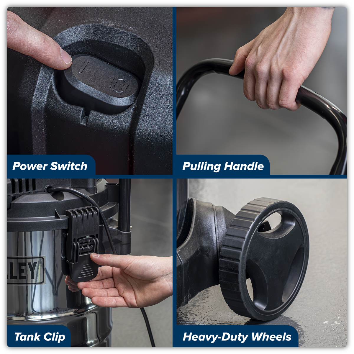 Sealey PC300SD 30L Vacuum Cleaner Wet & Dry with Stainless Steel Drum & Detachable Leaf Blower 1200W/230V