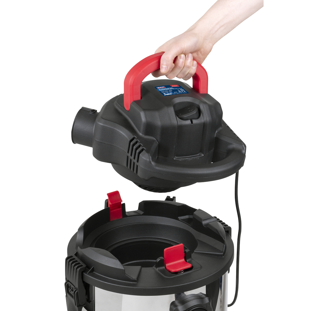 Sealey PC300SD 30L Vacuum Cleaner Wet & Dry with Stainless Steel Drum & Detachable Leaf Blower 1200W/230V