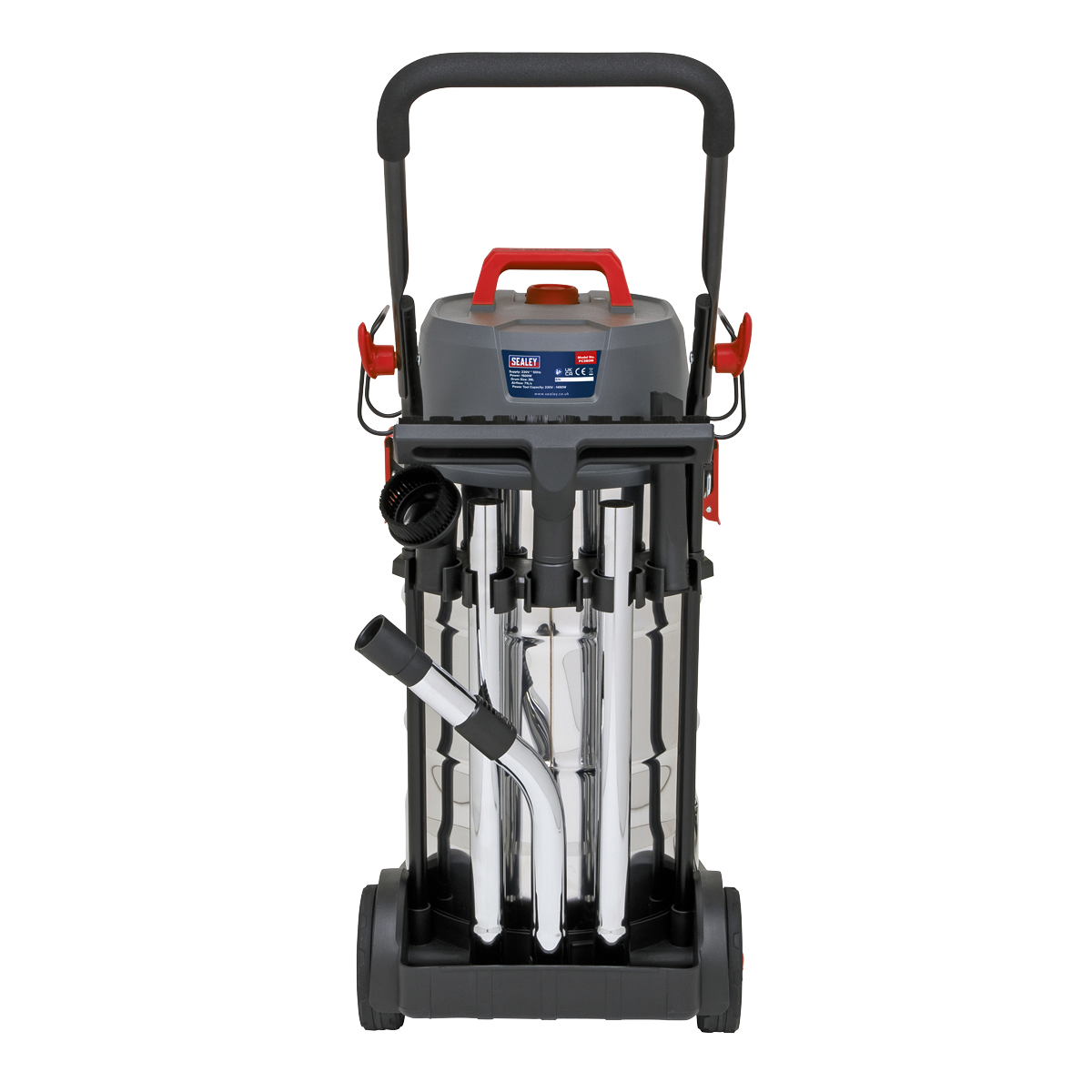 Sealey PC380M M Class Dust-Free Vacuum Cleaner Wet & Dry Stainless Steel Drum 38L 1500W/230V