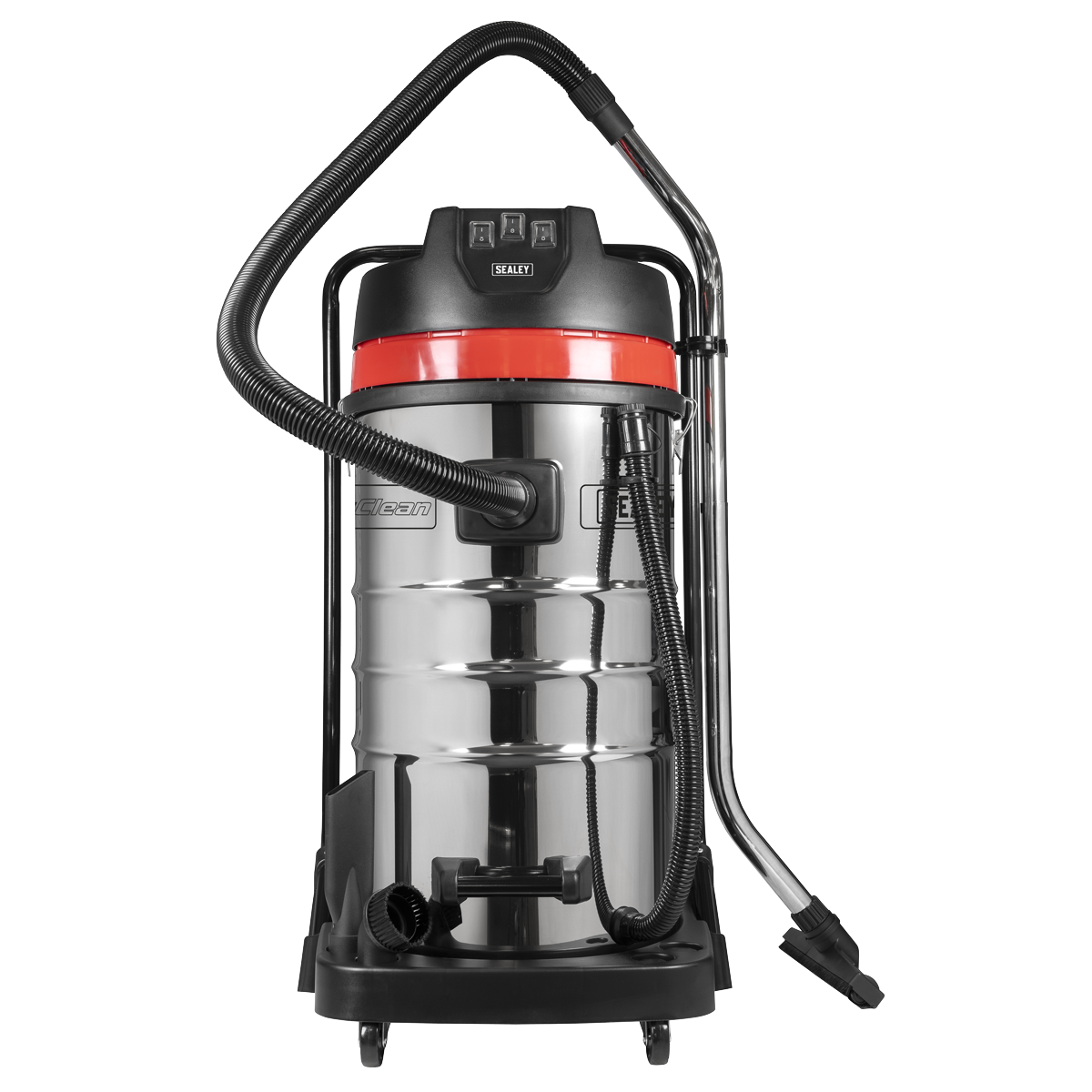 Sealey PC4100 100L Vacuum Cleaner Wet & Dry with Stainless Steel Drum 3000W/230V
