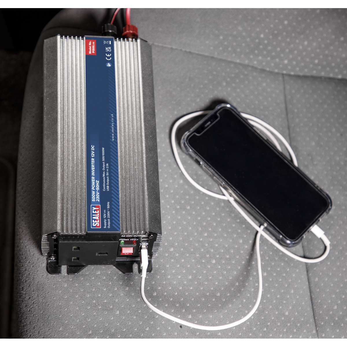 Sealey PI500 Modified Sine Wave Power Inverter 500W 12V