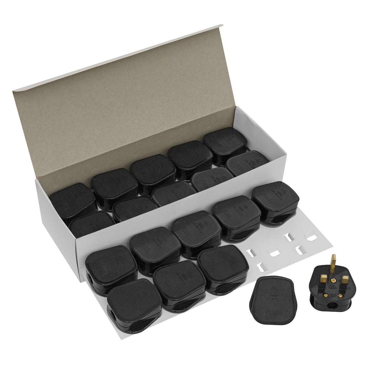 Sealey PL13/320 13A Rewirable Plug - Black - Pack of 20