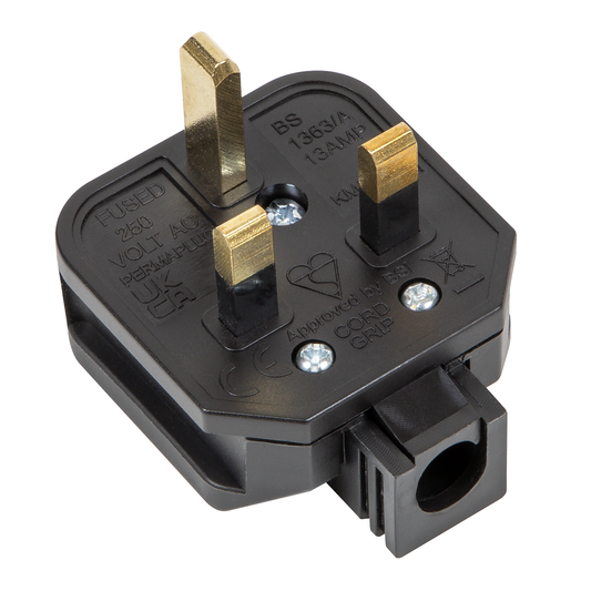 Sealey PL/13/3S 13A Heavy-Duty Rewirable Plug - Black