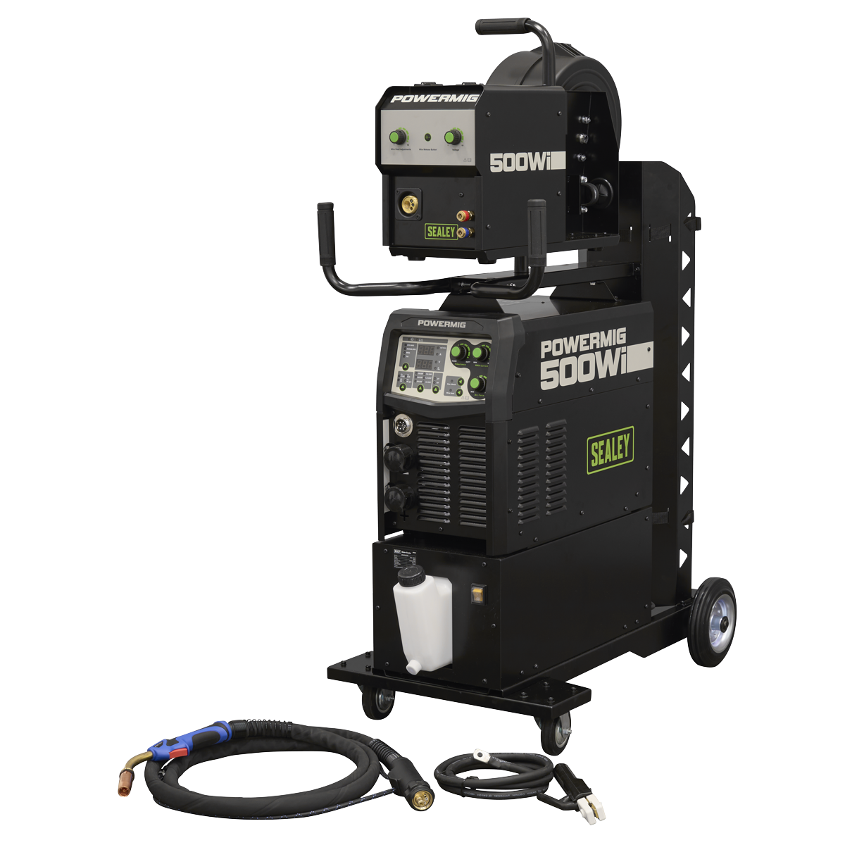 Sealey POWERMIG500Wi 500A Professional Gas/Gasless MIG/TIG/MMA Inverter Welder with Portable Wire Feeder & Water Cooler 400V 3ph