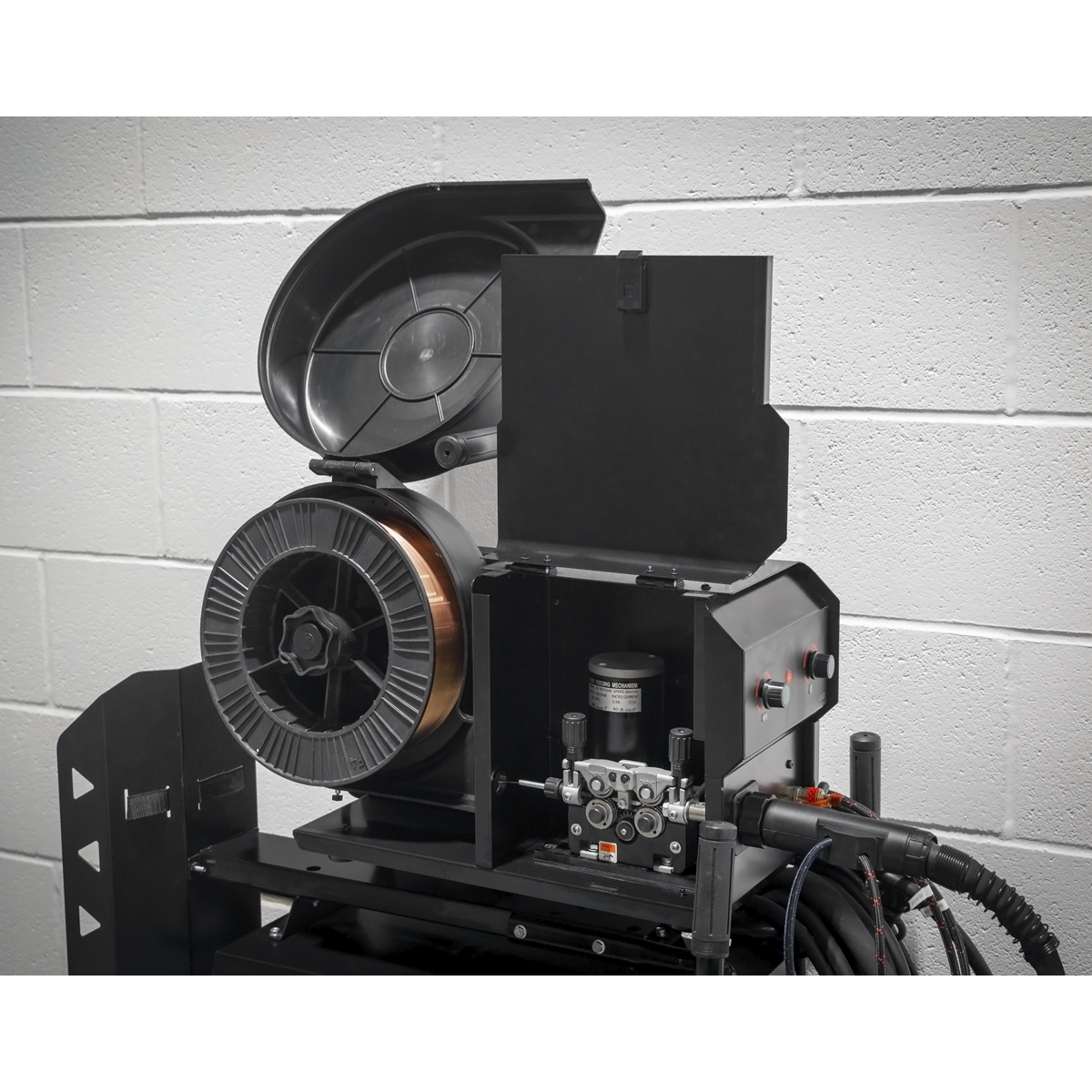 Sealey POWERMIG500i 500A Professional Gas/Gasless MIG/TIG/MMA Inverter Welder With Portable Wire Feeder 400V 3ph