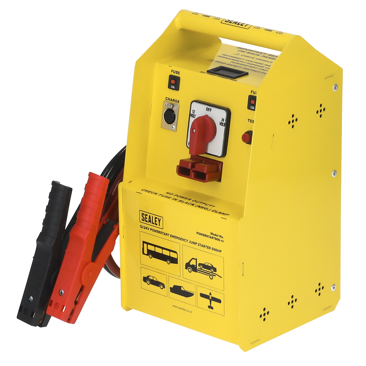 Sealey POWERSTART500 12/24V Emergency Jump Starter 500hp Start