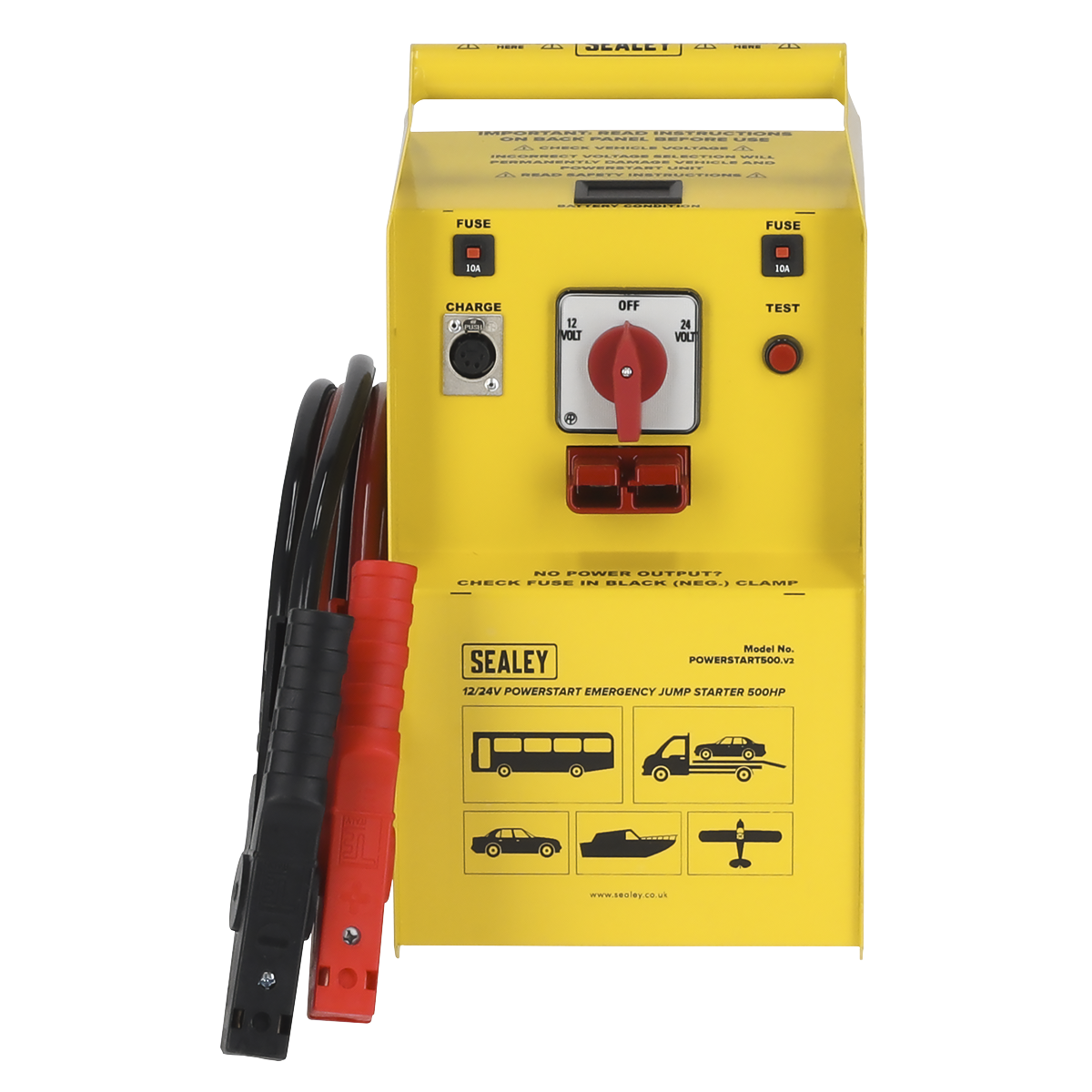 Sealey POWERSTART500 12/24V Emergency Jump Starter 500hp Start