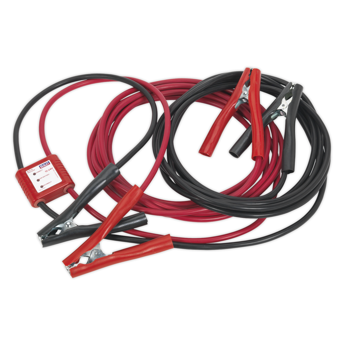 Sealey PROJ/12/24 Booster Cables 25mm² x 7m 450A with 12/24V Electronics Protection