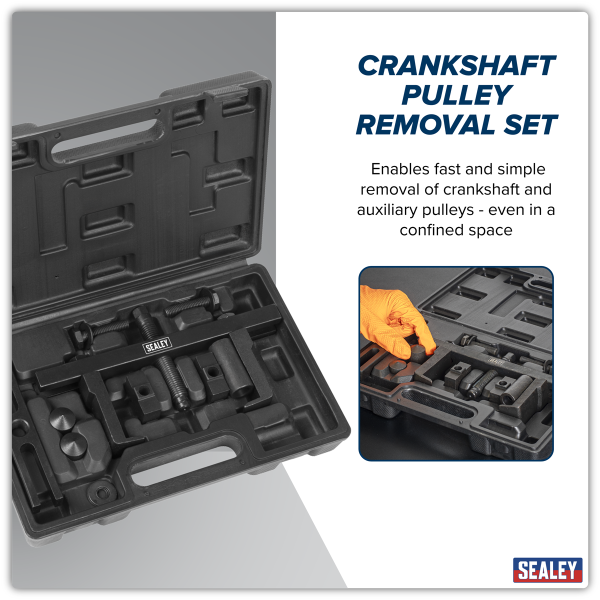Sealey PS997 Crankshaft Pulley Removal Tool Set 12pc