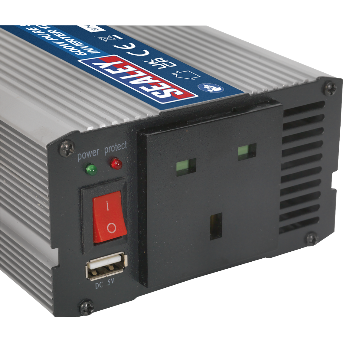 Sealey PSI600 Pure Sine Wave Power Inverter 600W 12V
